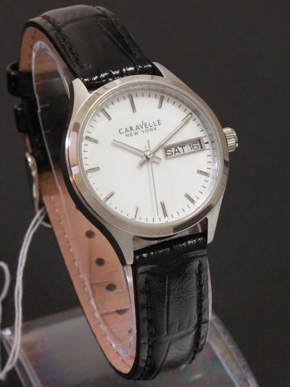 Caravelle New York by Bulova Ladies Dress Watch White Dial Raised Indices 30mm - Picture 2 of 9